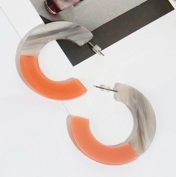 Coral Acrylic Statement Earrings