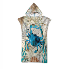 Ocean Print Hooded Beach Towels Family Pack