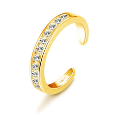 Gold Crystal Adjustable Toe Ring