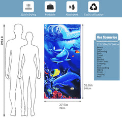 Microfiber Dolphin Beach Towel
