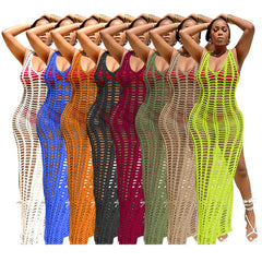 Crochet Beach Cover-Up Maxi Dress