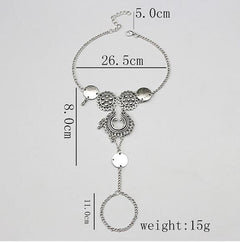 Hollow Carved Tassel Ankle Bracelet