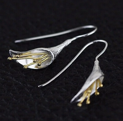Long Floral Earrings, Bellflower Earrings