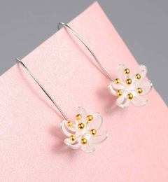Long Floral Earrings, Bellflower Earrings