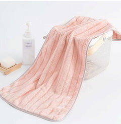 Thick Coral Fleece Towels - Striped Face Towels Set of 5