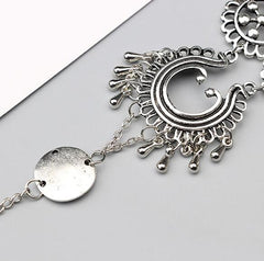 Hollow Carved Tassel Ankle Bracelet