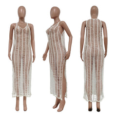 Crochet Beach Cover-Up Maxi Dress