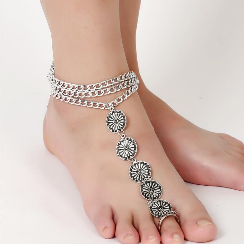 Floral Barefoot Foot Chain