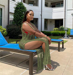 Crochet Beach Cover-Up Maxi Dress