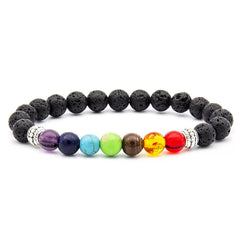 Colorful Lava Stone Aromatherapy Bracelet for Yoga