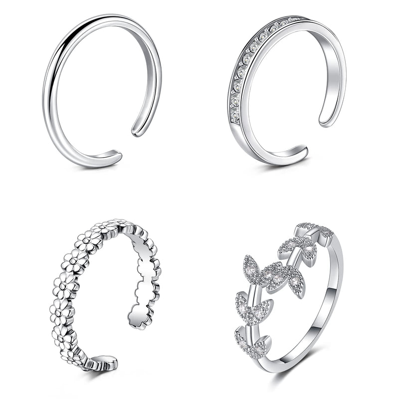 Sterling Silver Toe Ring Set