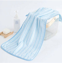 Thick Coral Fleece Towels - Striped Face Towels Set of 5